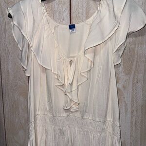 Old Navy Cream Ruffle Blouse
